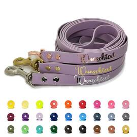 Robuste BioThane® Hundeleine mit Name • 19mm • konfigurierbar