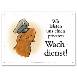 Hunde-Warnschild 'Wachdienst'