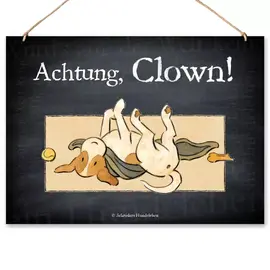Hundeschild 'Achtung, Clown!'