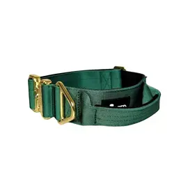Breites Tactical Halsband mit Griff • dunkelgrün | gold