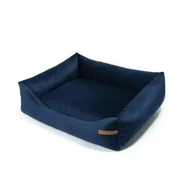 Kratzfestes Hundebett aus rPET • Samt dunkelblau