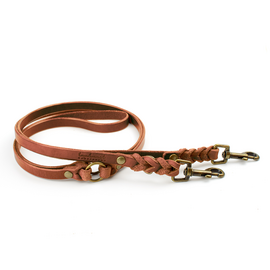 Verstellbare Hundeleine • Leder braun