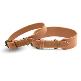 Verstellbares Halsband mit Sattlernaht • Leder cognac