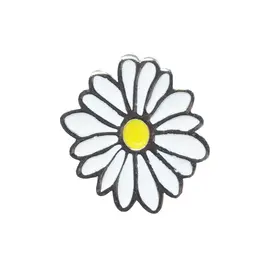 Hundehalsband-Anhänger ☆ Charm Blume weiß