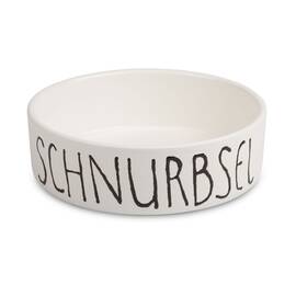 Personalisierter Hundenapf aus Keramik matt weiß - weiß