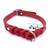 Geflochtenes Fettleder-Halsband in rot