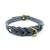 Geflochtenes Fettleder-Halsband in grau