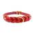 Geflochtenes Fettleder-Halsband in rot