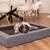 Orthopädisches Hundebett • Loden mit Kunstleder • grau