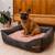 Kratzfestes Hundebett aus rPET • Samt dunkelgrau