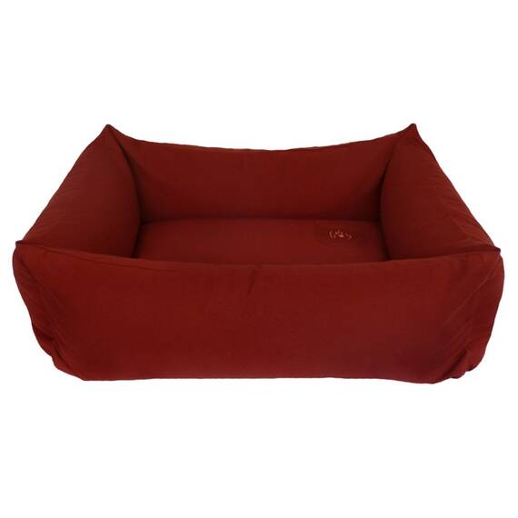 Bio Hundebett mit Rand bordeaux