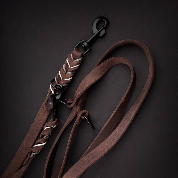 BRAIDY BEAR - Verstellbare Lederleine 220cm