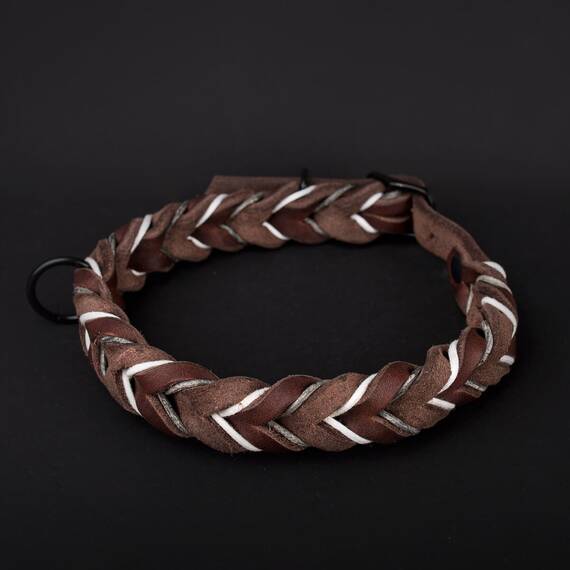 BRAIDY BEAR - Geflochtenes Lederhalsband