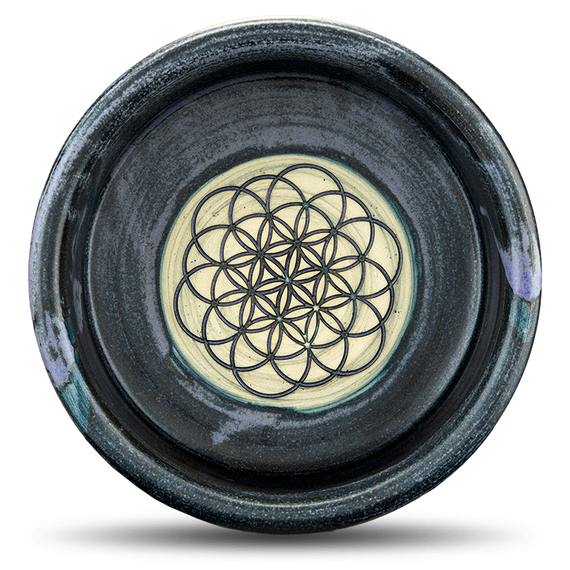 naftie Keramiknapf Blume des Lebens blau für Hunde & Katzen
