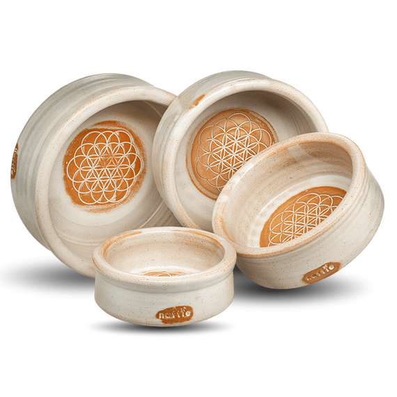 naftie Keramiknapf Mandala sand weiß für Hunde & Katzen