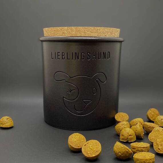 Keramikdose Lieblingshund schwarz
