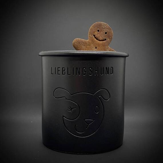 Keramikdose Lieblingshund schwarz