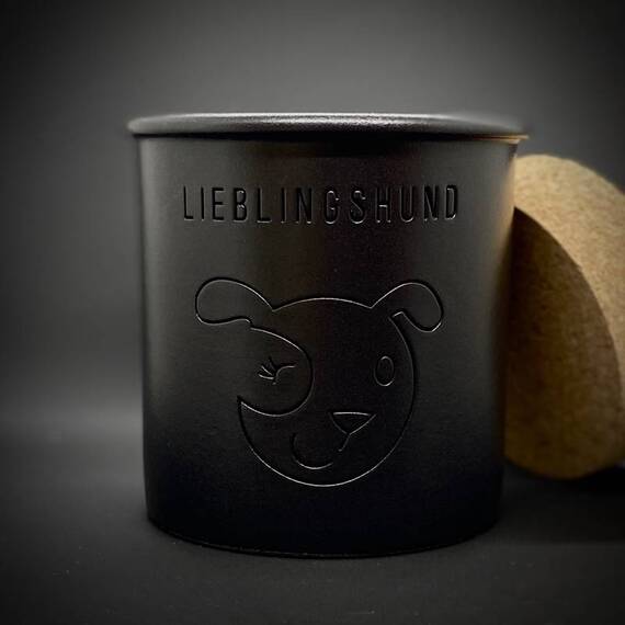 Keramikdose Lieblingshund schwarz