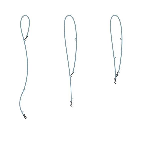 Verstellbare Leine aus Fettleder, schwarz