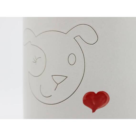 Keramikdose Lieblingshund weiß mit Herz