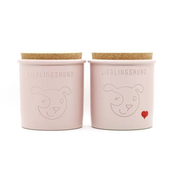 Keramikdose Lieblingshund rosa