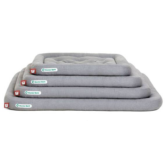 Orthopädisches Hundekissen hellgrau, waschbar bei 95°C • Doctor Bark