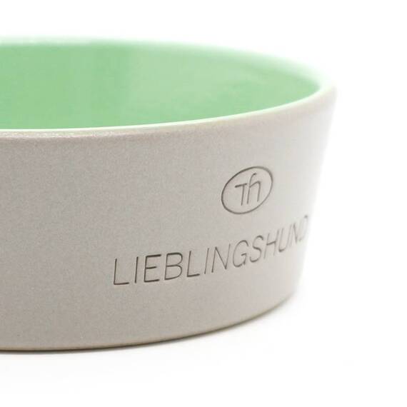 Hundenapf aus Keramik LIEBLINGSHUND grau | apfelgrün