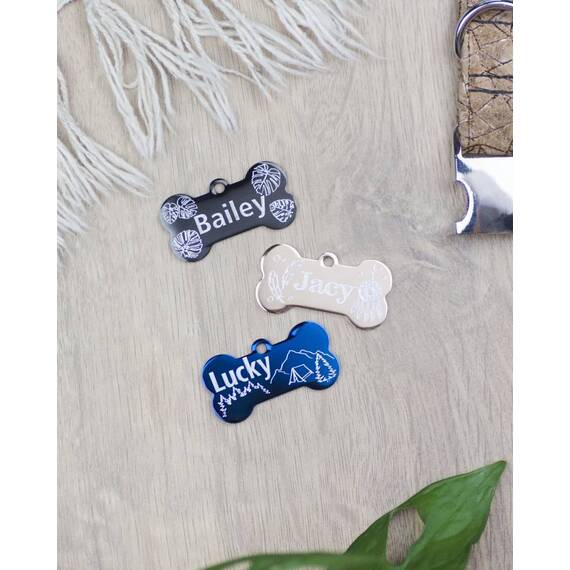 Hundemarke mit beidseitiger Gravur - verschiedene Farben und Designs