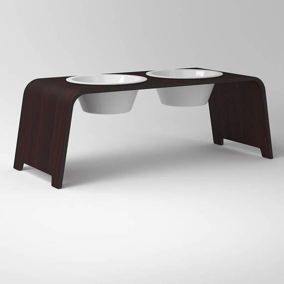 dogBar® L - Eiche dunkel mit Porzellan