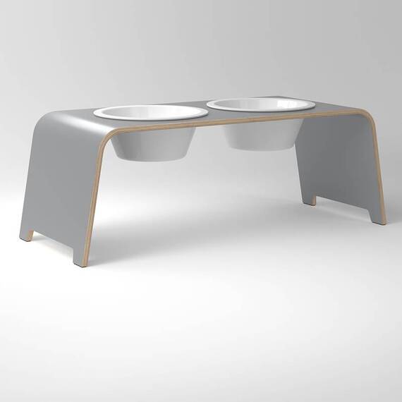 dogBar® L - HPL grau mit Porzellan