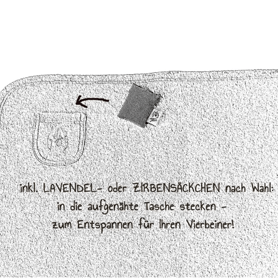 Bio Hundedecke mit beruhigendem Duftkissen, hellblau