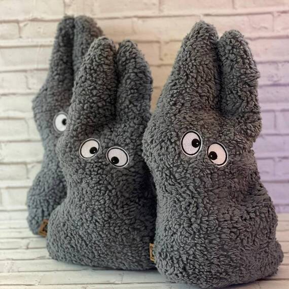 Beruhigendes Dinkel-Zirben-Kissen Hase • grau