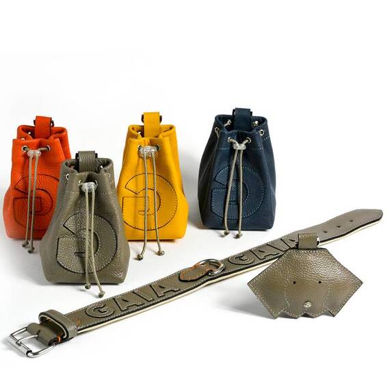 Kotbeutelspender MINNI aus Leder in taupe