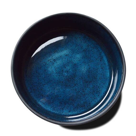 Hundenapf aus Keramik matt schwarz – midnight blue
