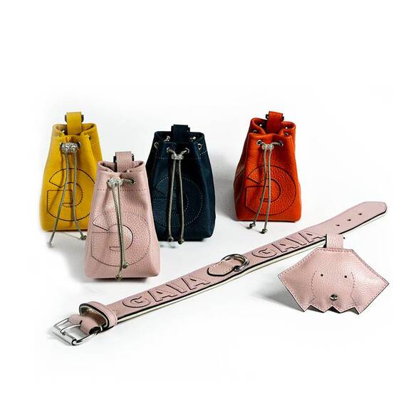 Kotbeutelspender MINNI aus Leder in rosé