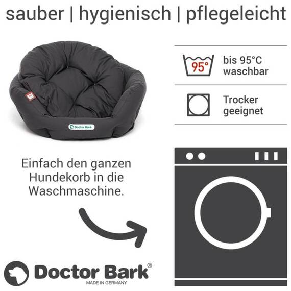Hundenest DUNKELGRAU, waschbar bei 95°C