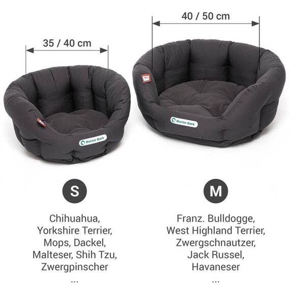 Hundenest GRAU MELANGE, waschbar bei 95°C