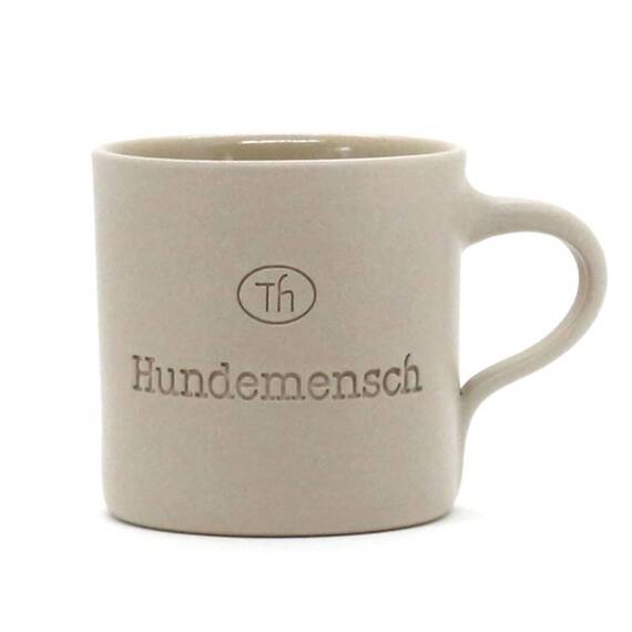 "Hundemensch" – handgefertigte Tasse aus Keramik