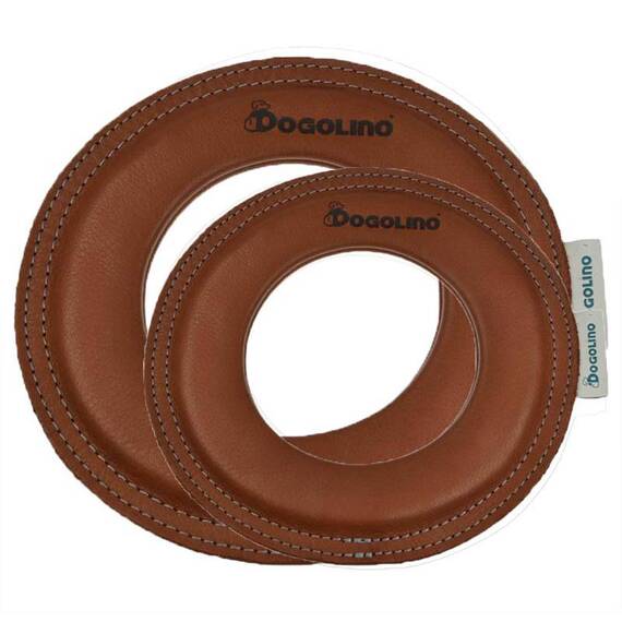 Wurfring aus Leder für Hunde - braun