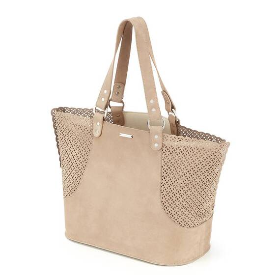 HUNDETASCHE ELVA aus Leder in NUDE, gefüttert • Labbvenn®