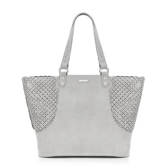 HUNDETASCHE ELVA aus Leder in LIGHT GREY, gefüttert • Labbvenn®