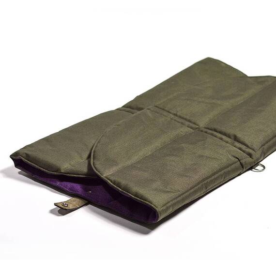 Reisedecke FANNY mit Gurt für den Hund • oliv | lila