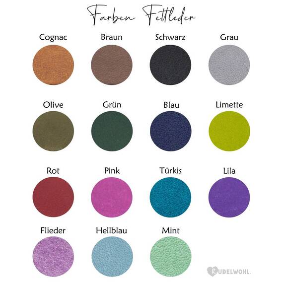 Namenshalsband aus Fettleder, Farben frei wählbar