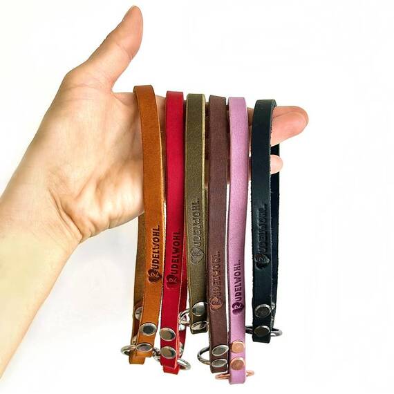 Markenhalsband aus Fettleder, Farben frei wählbar