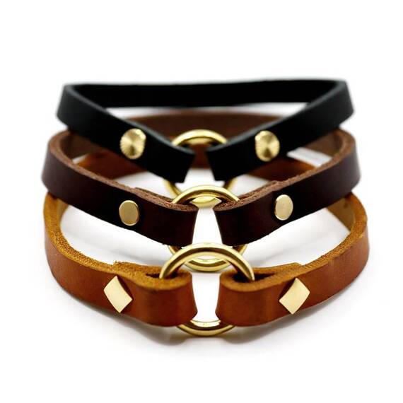 Markenhalsband aus Fettleder • 13 Farben, verschiedene Beschläge