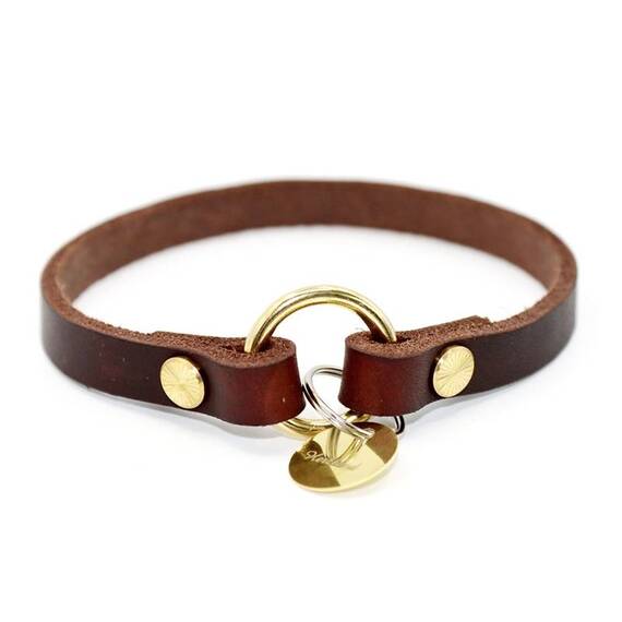 Markenhalsband aus Fettleder • 13 Farben, verschiedene Beschläge