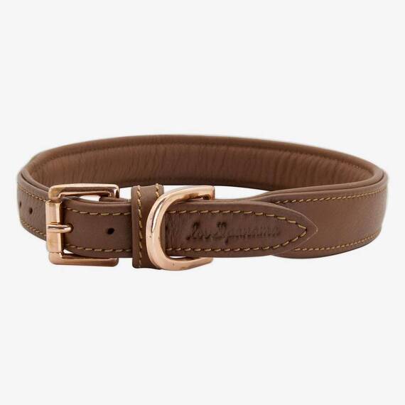 Gepolstertes Halsband aus Leder "Beginning" • cinnamon