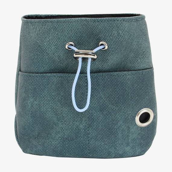 Leckerlibeutel mit Zugband und Karabiner SNACKER • deep teal