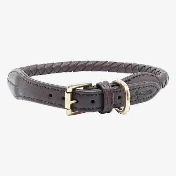 Geflochtenes Halsband aus Nappaleder Criss Cross • coffee