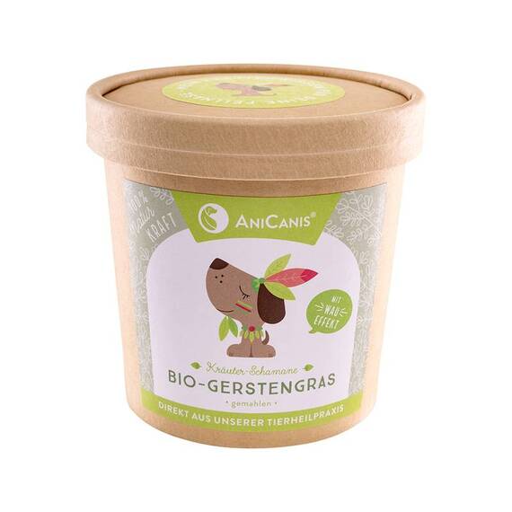 AniCanis Bio Gerstengras gemahlen für Hunde & Katzen, 100g